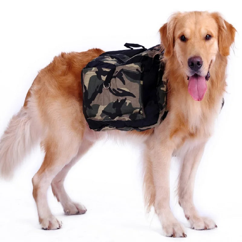Borwger Large Dog Saddle Backpack – Camouflage Adventure Pack