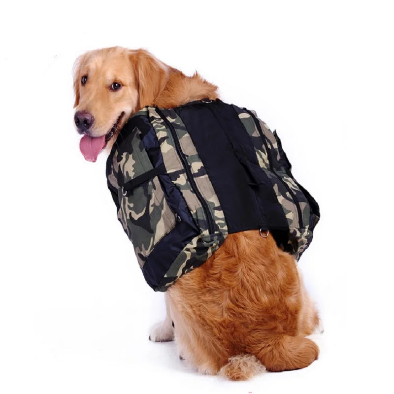 Borwger Large Dog Saddle Backpack – Camouflage Adventure Pack
