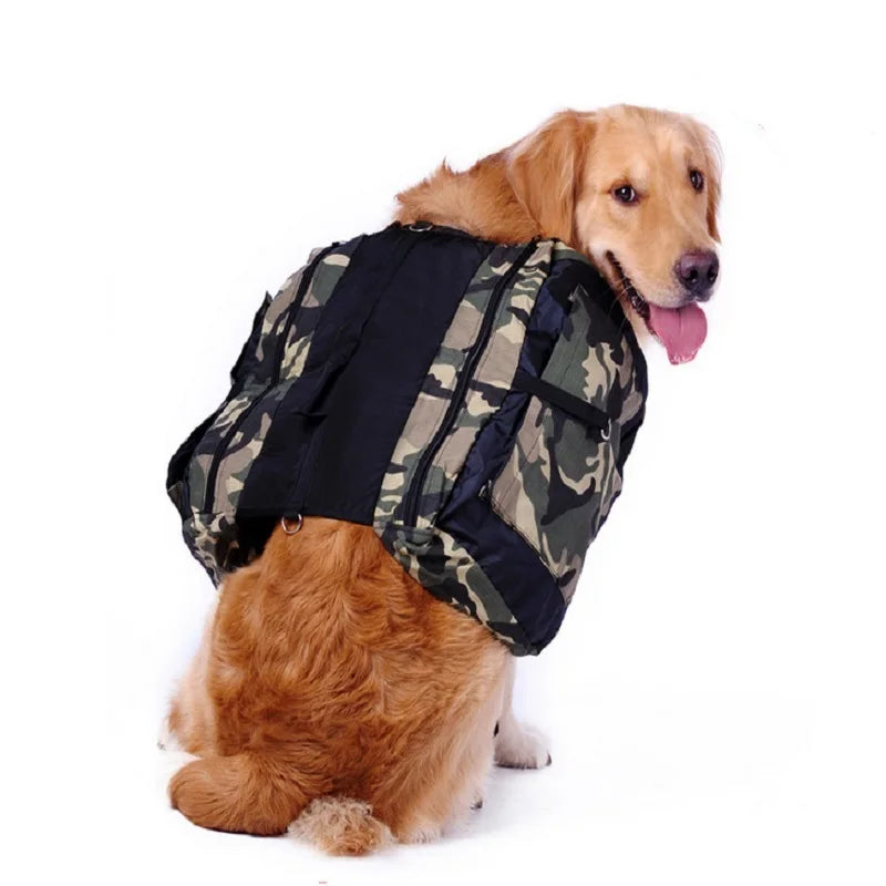 Borwger Large Dog Saddle Backpack – Camouflage Adventure Pack
