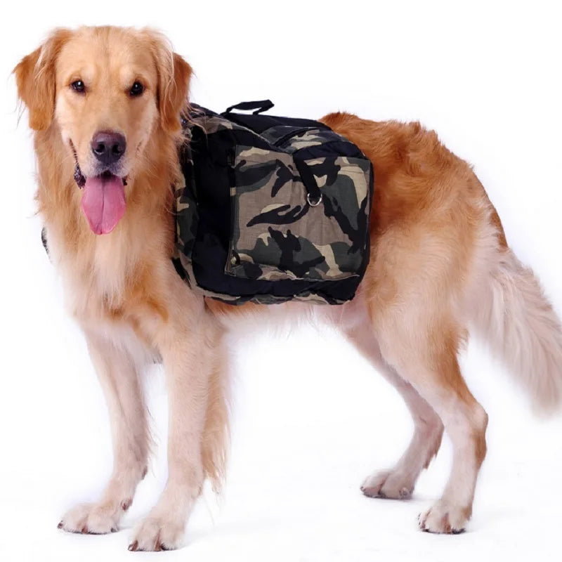 Borwger Large Dog Saddle Backpack – Camouflage Adventure Pack