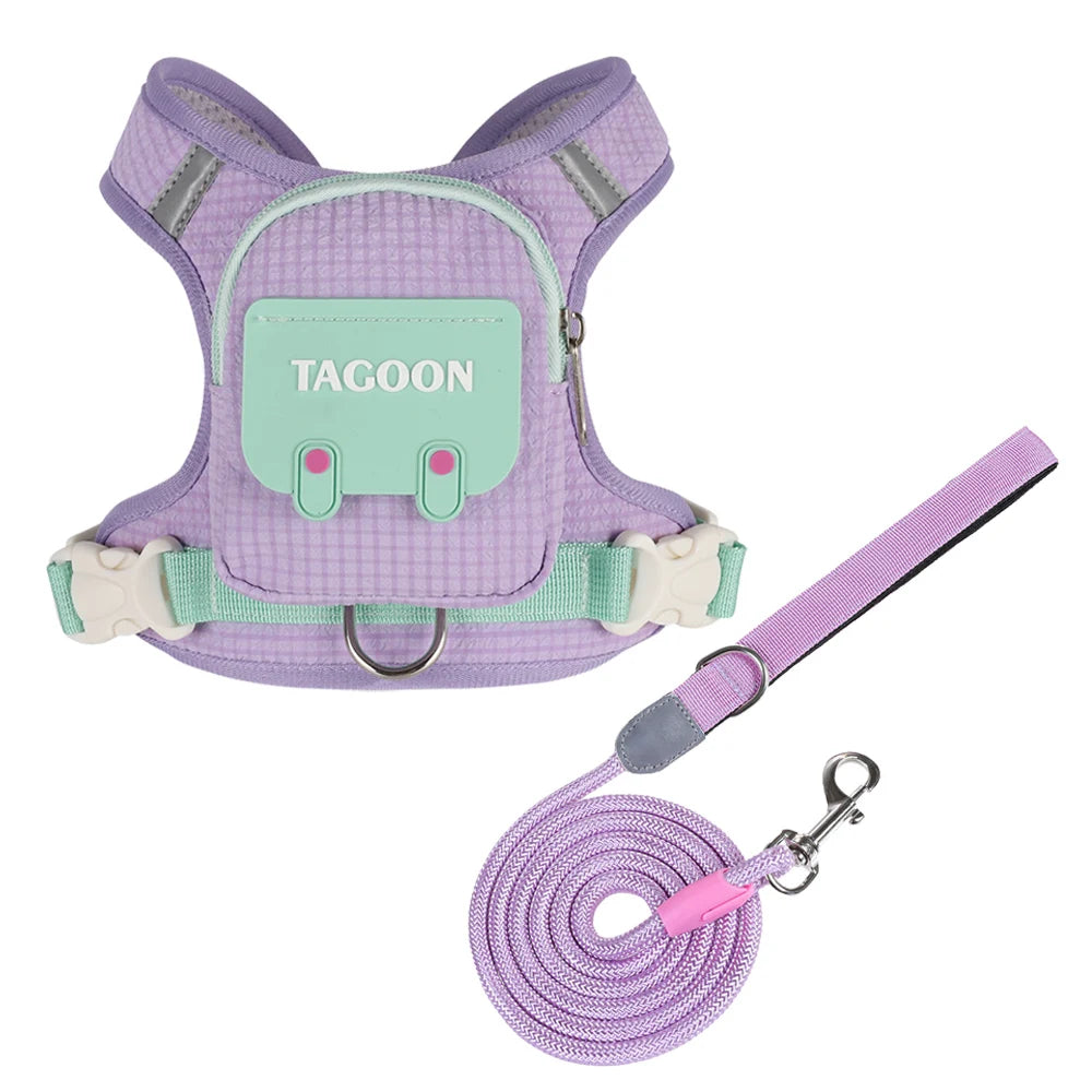 Borwger Reflective Dog Backpack Harness – Optional Leash Set