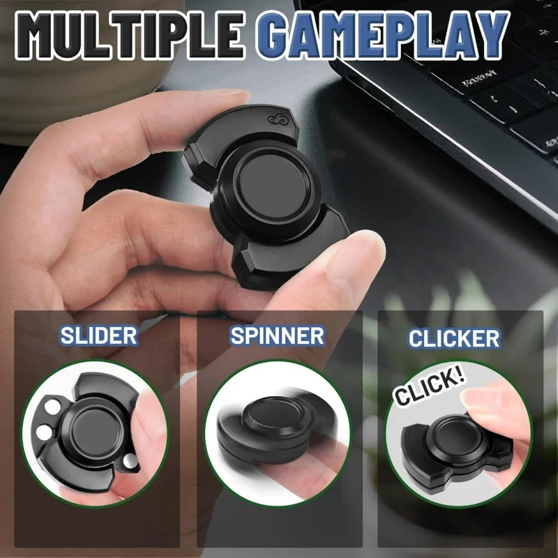 Borwger 3-in-1 Metal Fidget Spinner – Slider & Clicker