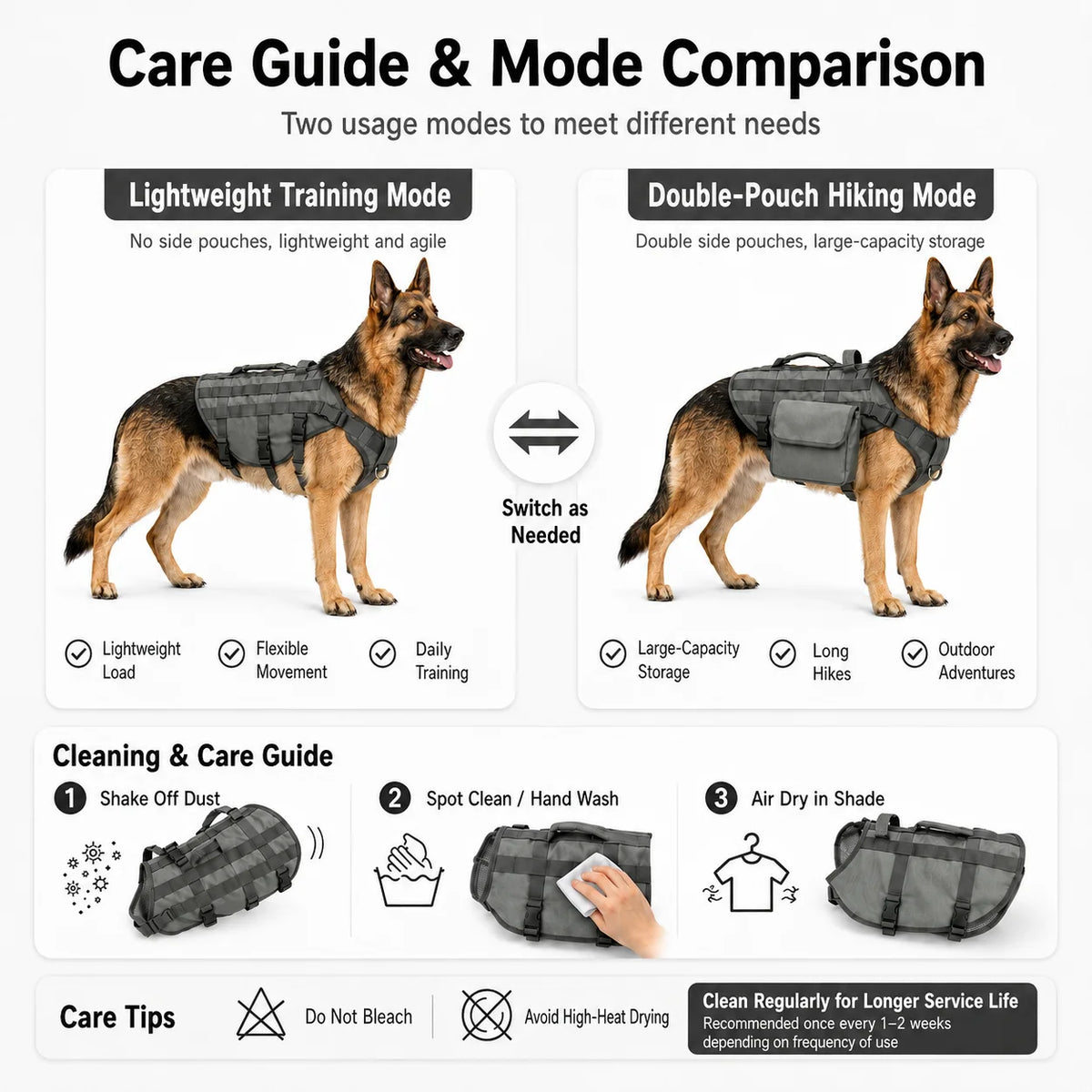 Borwger Tactical Dog Backpack Harness – Outdoor Adventure Pack