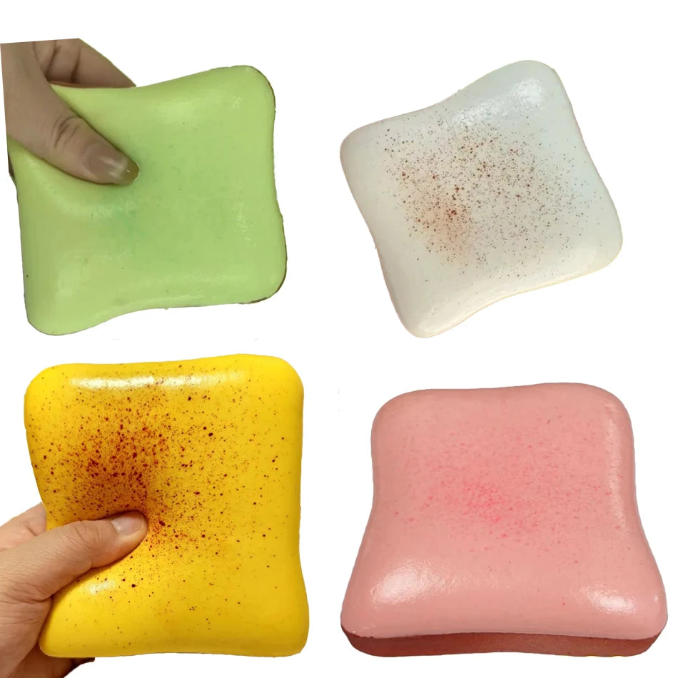 Soft Toast Bread Squishy Toy – 9cm Sensory Fidget