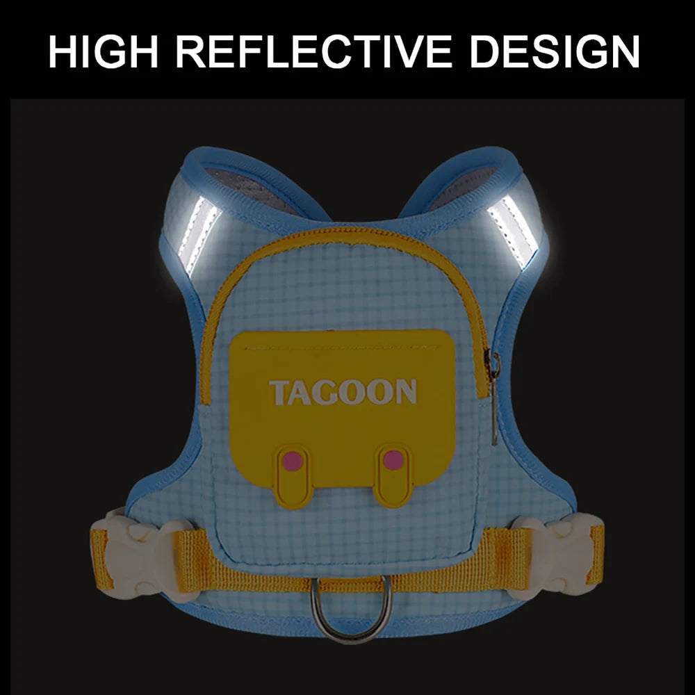 Borwger Reflective Dog Backpack Harness – Optional Leash Set
