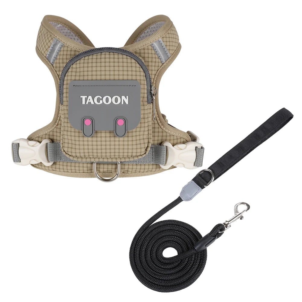 Borwger Reflective Dog Backpack Harness – Optional Leash Set