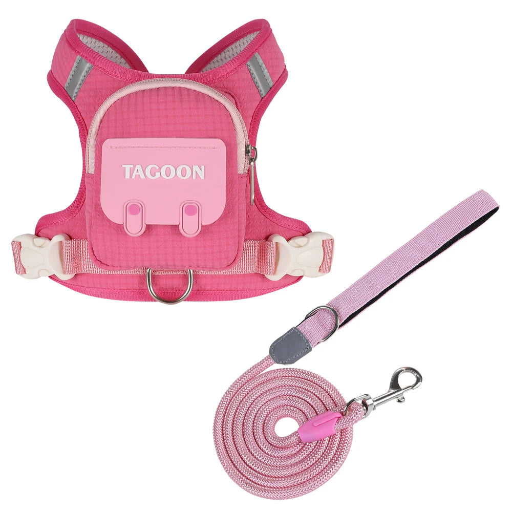 Borwger Reflective Dog Backpack Harness – Optional Leash Set