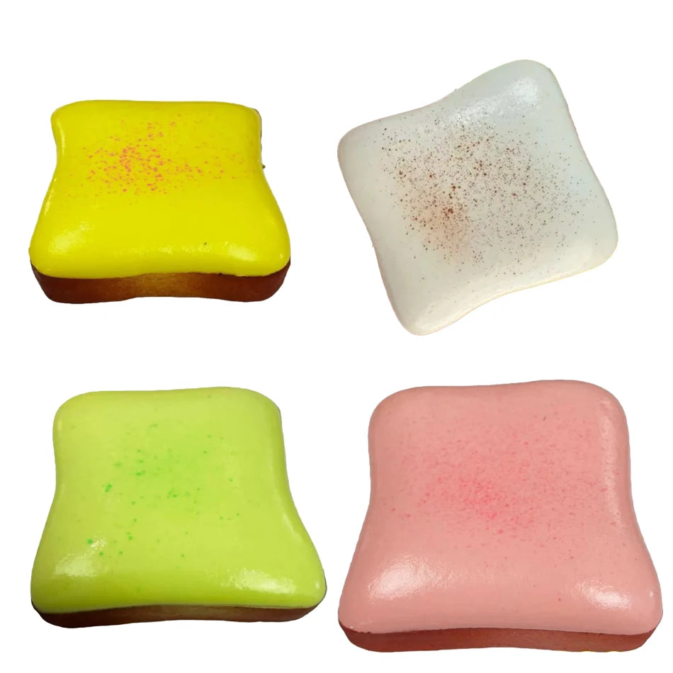 Soft Toast Bread Squishy Toy – 9cm Sensory Fidget