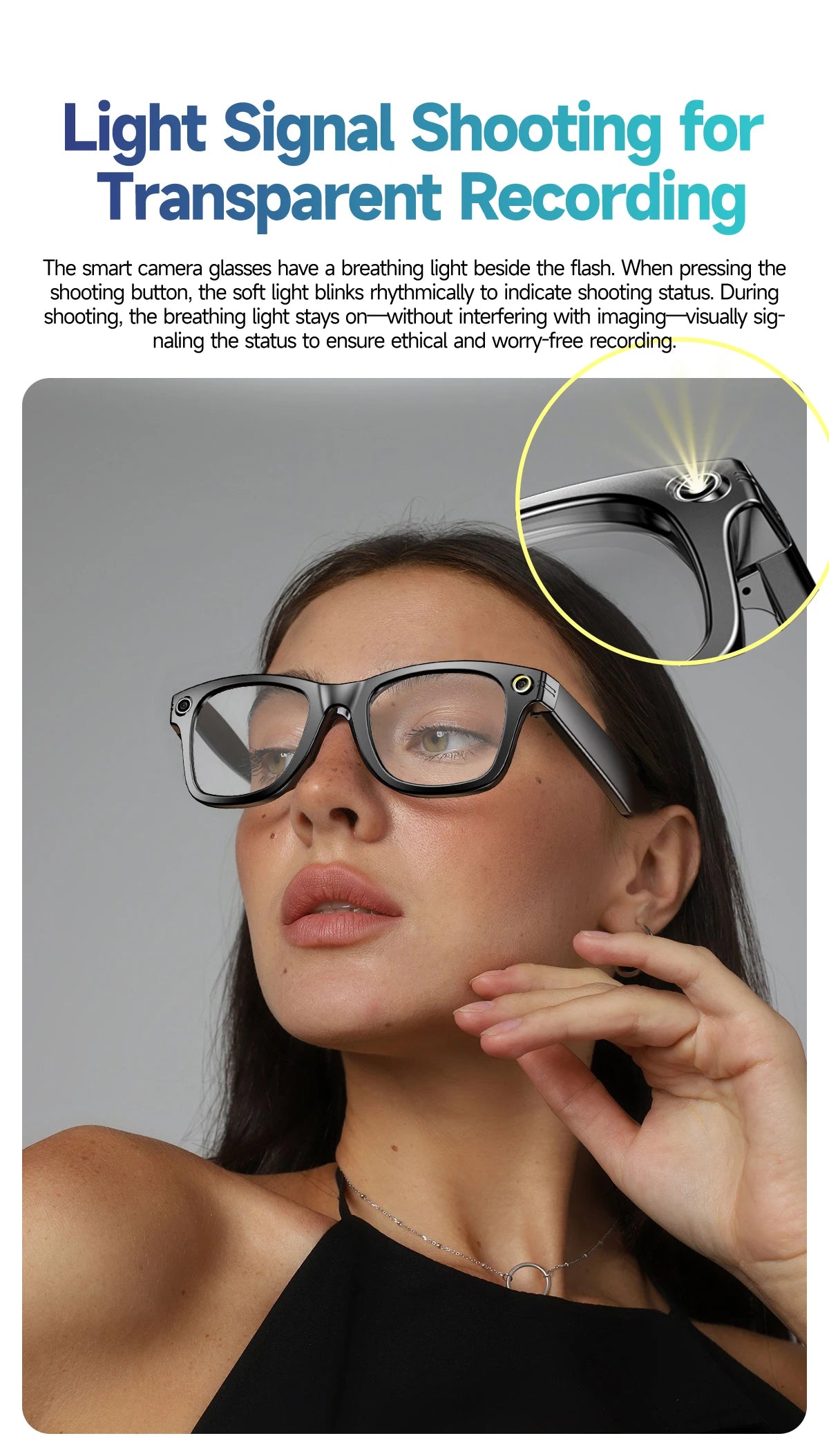 Borwger Smart Camera Glasses – HD Video & Photo