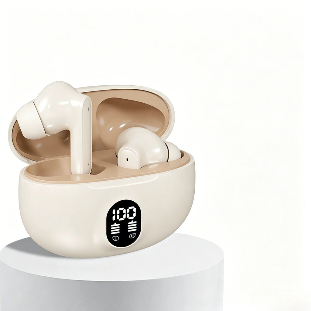 Borwger Bluetooth 5.3 Wireless Earbuds with LED Battery Display