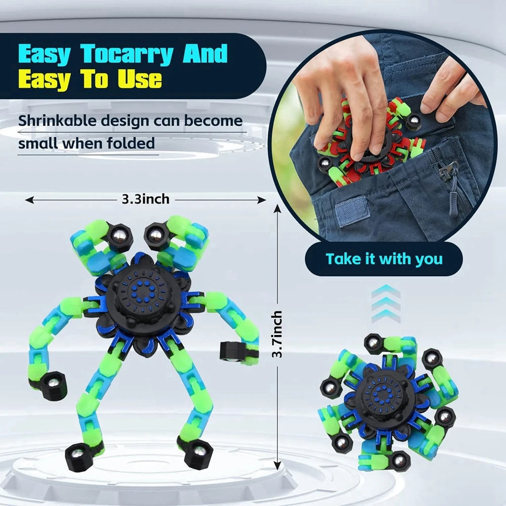 Borwger 4-Pack Glow-in-the-Dark Robot Fidget Spinners