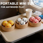 Mini Dumpling Squishy Toy Set with Steamer – Pig & Panda