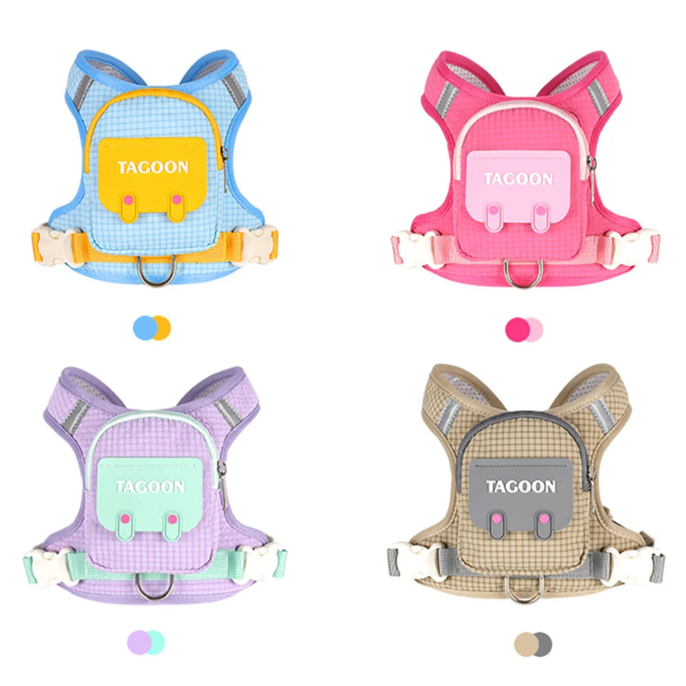 Borwger Reflective Dog Backpack Harness – Optional Leash Set