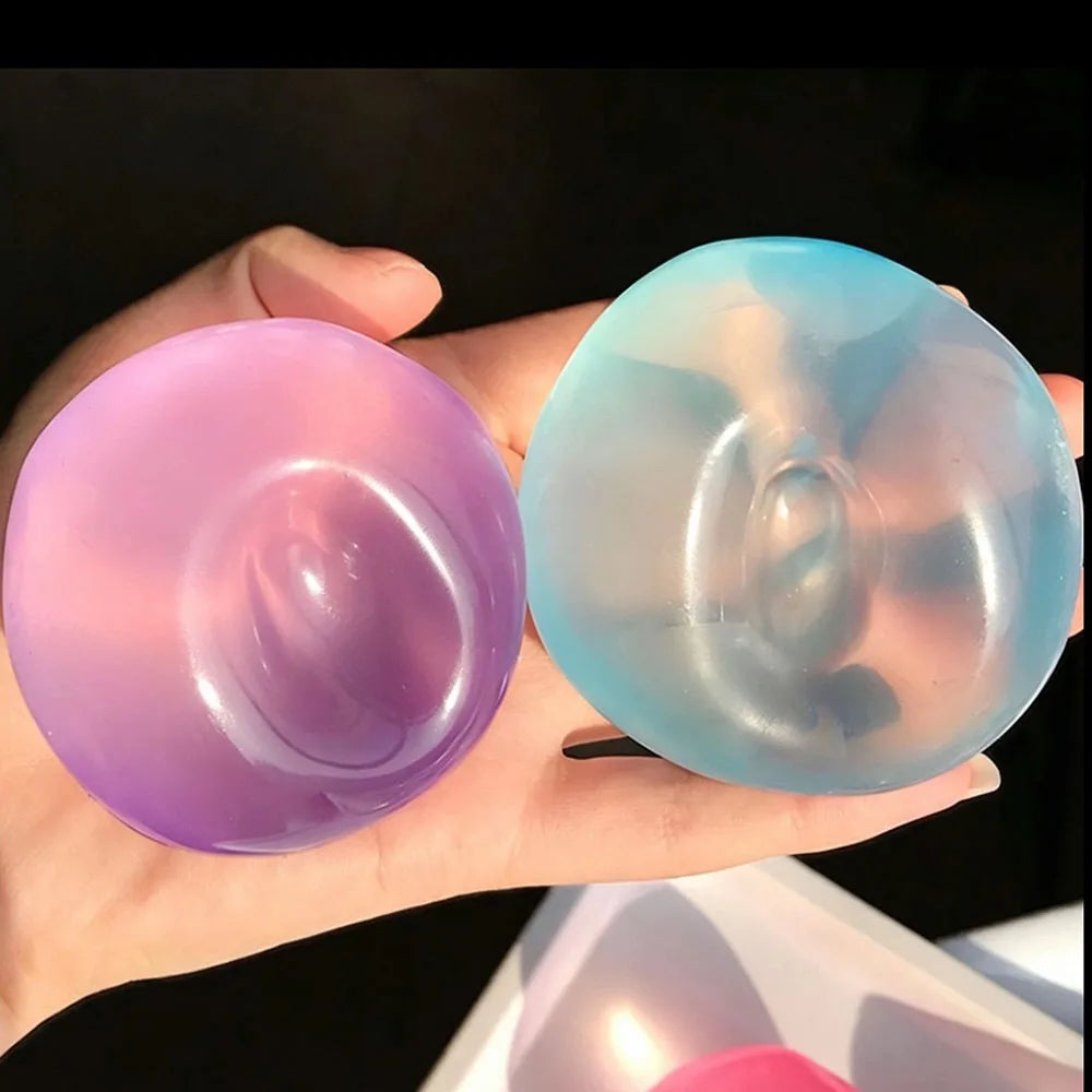 Transparent Mochi Squishy Ball – Soft Squeeze Fidget Toy
