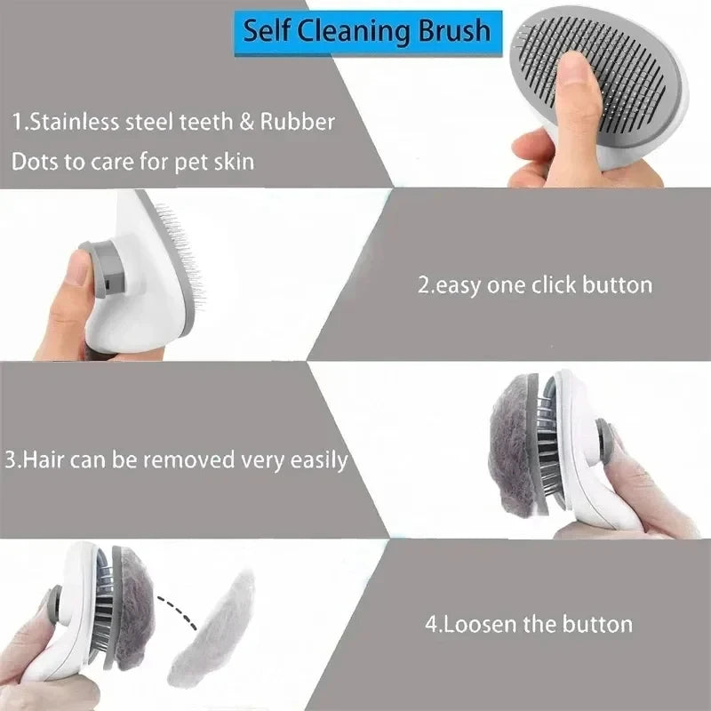 Self-Cleaning Pet Grooming & Deshedding Brush