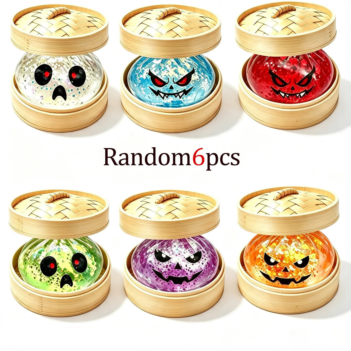 Halloween Glitter Dumpling Squishy Toy – 5.5cm