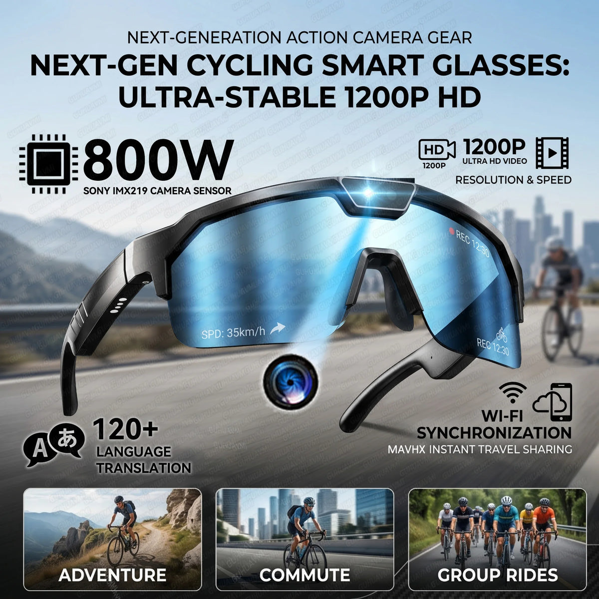 Borwger Smart Cycling Camera Glasses – HD Video & Bluetooth