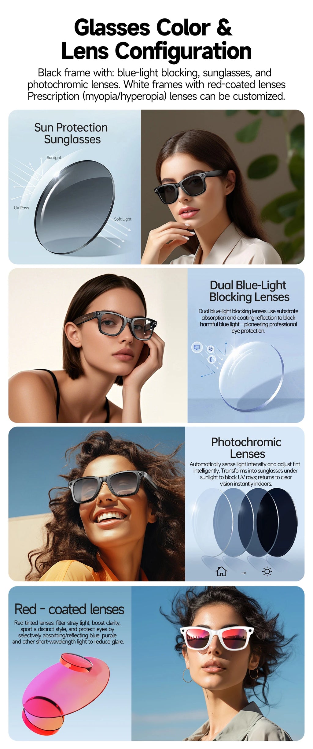 Borwger Smart Camera Glasses – HD Video & Photo