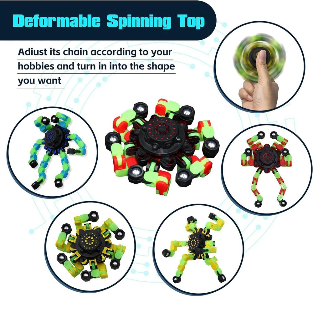 Borwger 4-Pack Glow-in-the-Dark Robot Fidget Spinners