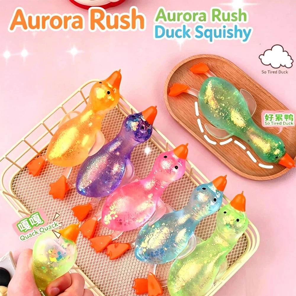 Aurora Duck Squishy Toy – Colourful Squeeze Duck