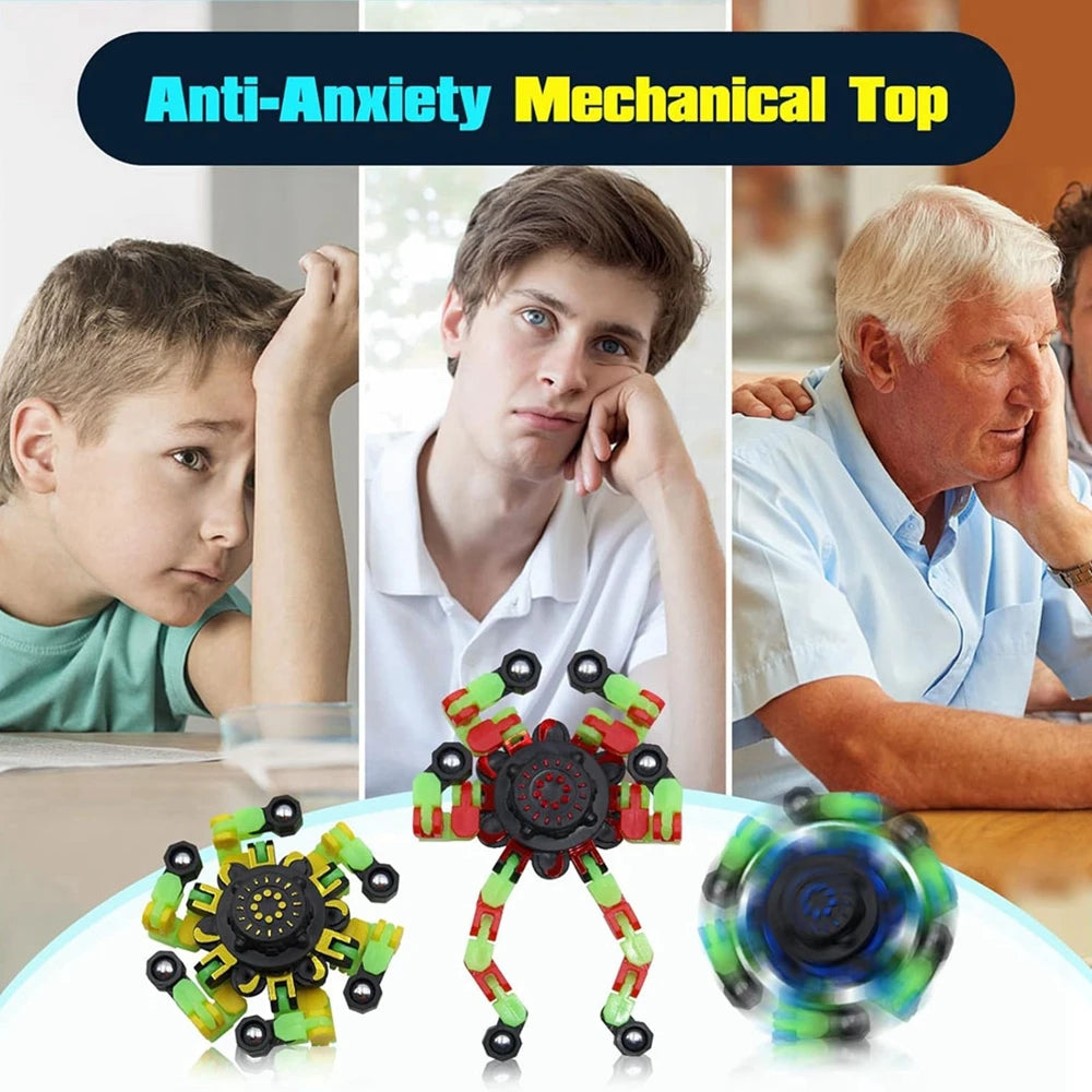 Borwger 4-Pack Glow-in-the-Dark Robot Fidget Spinners