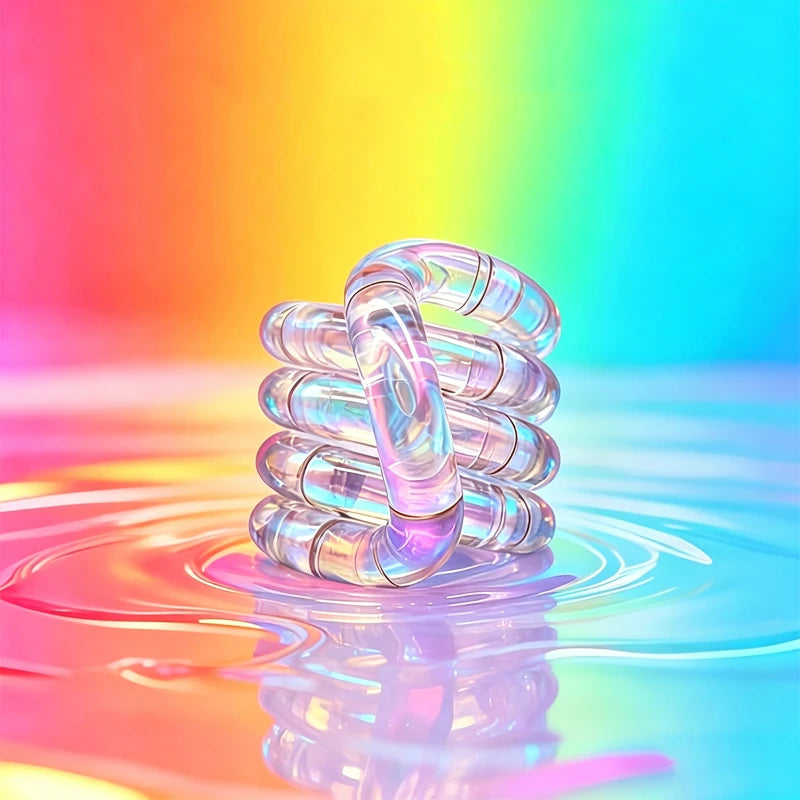 Crystal Coil Fidget Toy – Flexible Sensory Twist