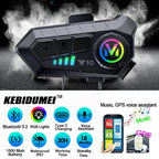 V5.3 Motorcycle Helmet Headset Bluetooth Headset Voice Control Wireless Handsfree Call  Earphone IPx6 1000mah with Ambient Light