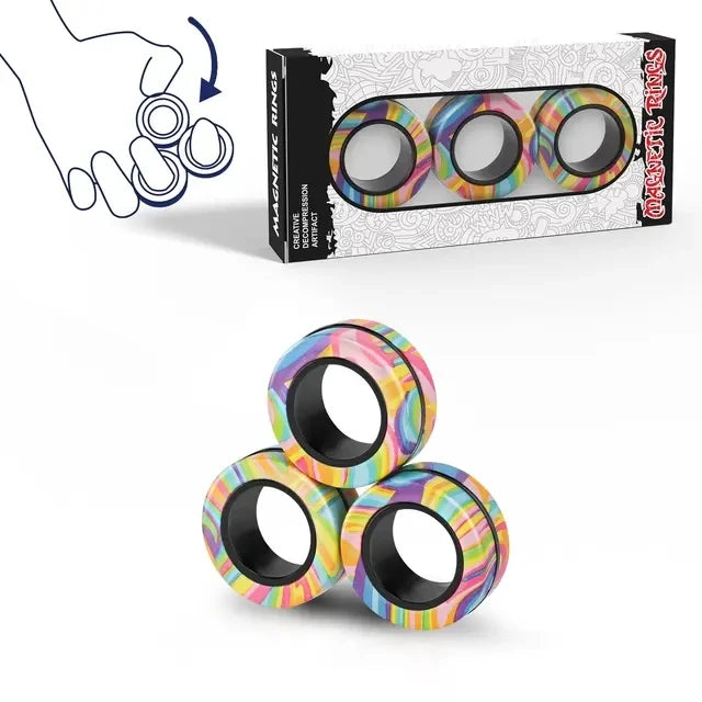 Magnetic Rings Fidget Toy Rainbow