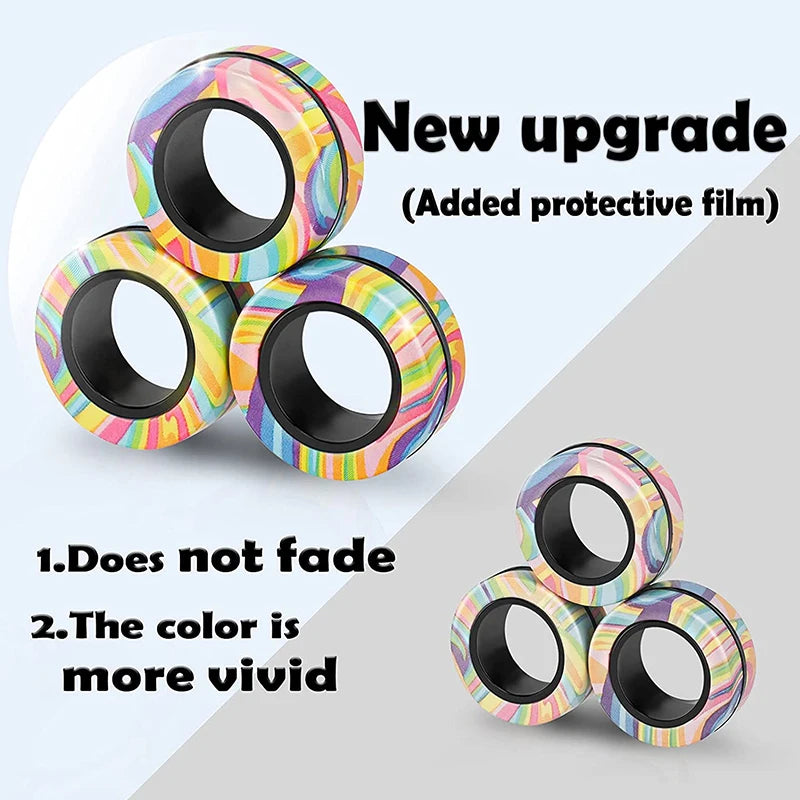 Magnetic Rings Fidget Toy Rainbow
