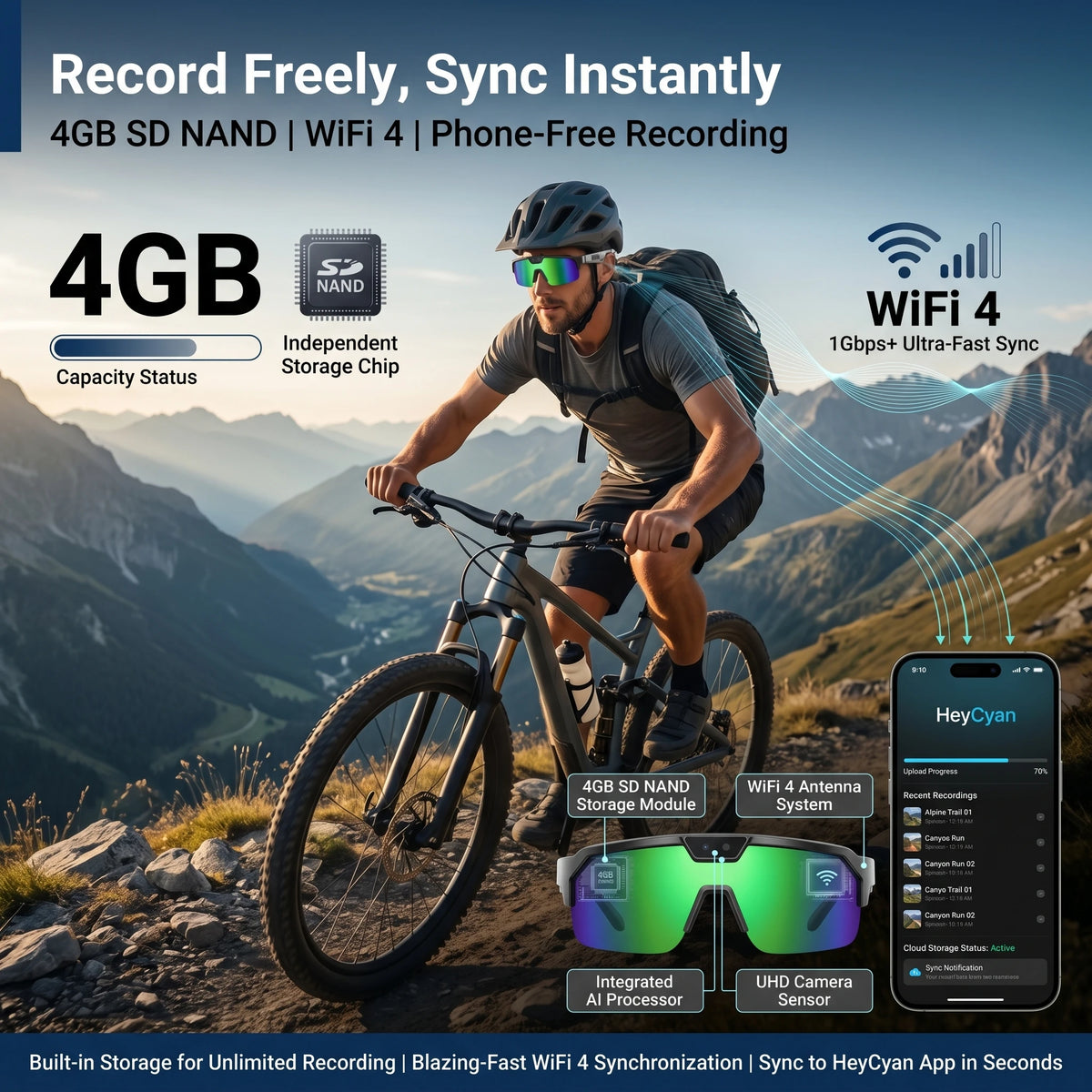 Borwger Smart Cycling Camera Glasses – HD Video & Bluetooth