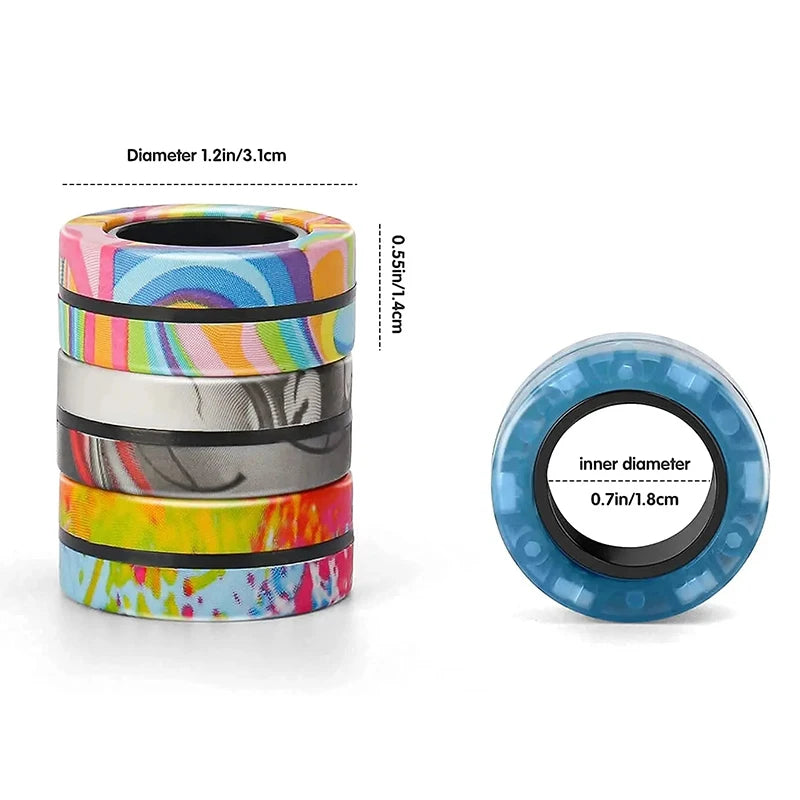 Magnetic Rings Fidget Toy Rainbow