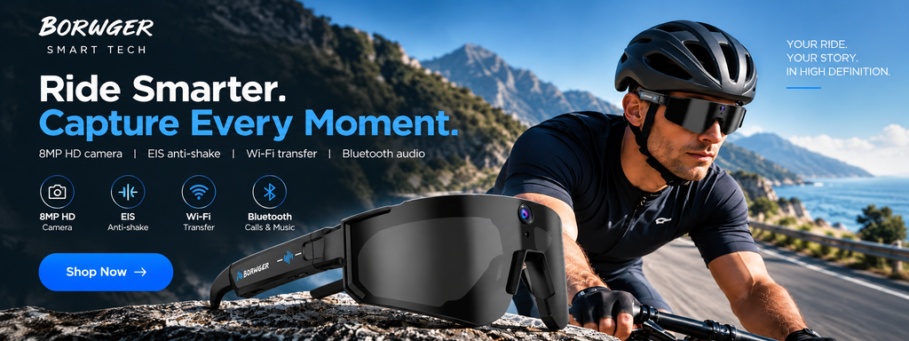 Smart Cycling Camera Glasses – Photo, Video & Bluetooth